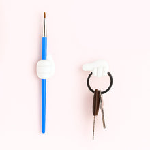 White Multifunctional Multi functional Hand Shape Wall Clip Hanger Keys Cable Holder