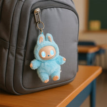 Sky Blue Plush Toy Cartoon Keychain with Hook Colorful Animal Sky Blue Have a Seat Vinyl Plush Blind Box  (1 Pc)