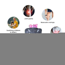 Grey Cat Print Small Hot Water Bag with Cover for Pain Relief