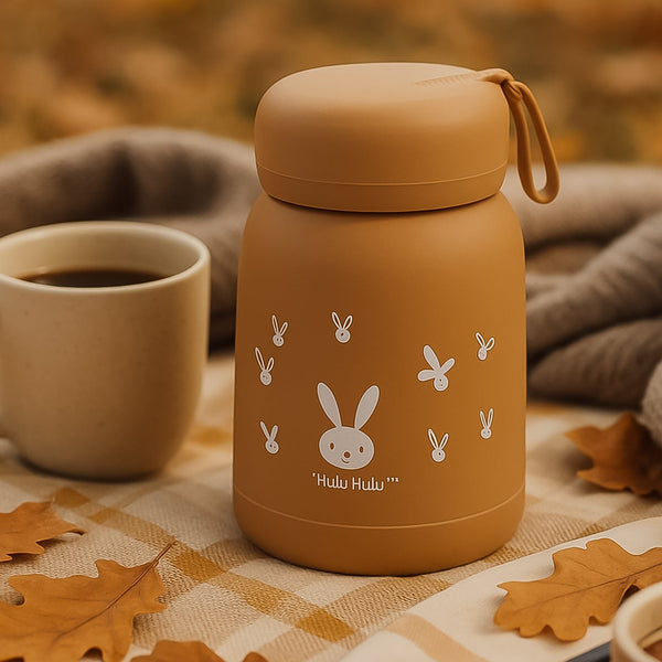 Cute water bottle for kids - 330 ml Cute Bunny Water Bottle | Cute Rabit Print Water Bottle for Boys and Girls | Kids Return Gift | Water Bottle Sipper | Insulated Water Bottle (MOQ :- 100 Pc)