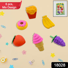 3D Food Fancy & Colorful Erasers – Cute Novelty Eraser Set for Kids & School Prize (1 Set / Mix Design & Color)